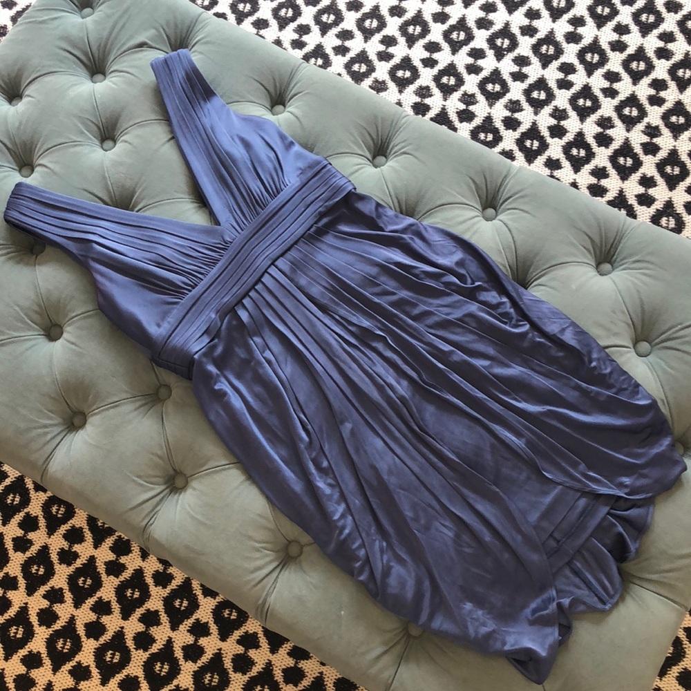 BCBGMaxAzria Women's Pleated front deep V dress
